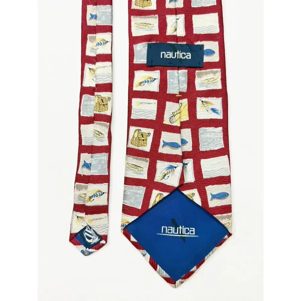 Vintage Nautica Fly Fishing Silk Tie